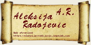Aleksija Radojević vizit kartica